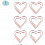 Скрепки фигурные 27мм, Meshu "Hearts", 6шт., пакет с европодвесом
