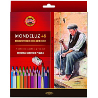 Карандаши акварельные Koh-I-Noor "Mondeluz Old Man", 48цв., заточен., кисть+точилка, картон, европодвес