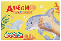 Альбом для рисования 40 листов склейка А4 Каляка-Маляка 100 г/м2