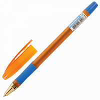 Ручка шариковая масляная с грипом BRAUBERG "Model-XL" ORANGE, СИНЯЯ, узел 0,7 мм, линия 0,35 мм  143246