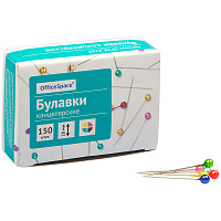 Булавки офисные OfficeSpace, 28мм, 150шт., картонная коробка