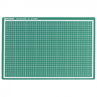 Коврик (мат) для резки BRAUBERG 3-слойный, А3 (450х300 мм), двусторонний, толщина 3 мм, зеленый, 236904