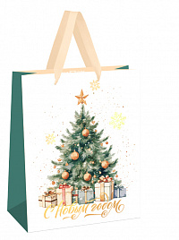 Пакет подарочный 26*32*12см MESHU "Christmas mood", фольга,   матовая ламинация