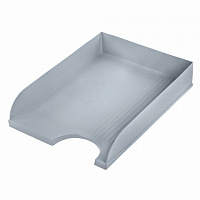 Лоток горизонтальный для бумаг BRAUBERG Standard, 350х253х65 мм, серый, 238347
