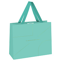 Пакет подарочный 32*26*12см MESHU "Monocolor. Tiffany", отд. фольгой, матовая ламинация