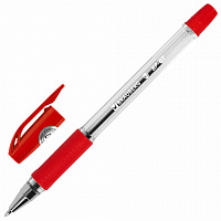 Ручка шариковая BRAUBERG "BP-GT", КРАСНАЯ, корпус прозрачный, стандартный узел 0,7 мм, линия письма 0,35 мм, 144007