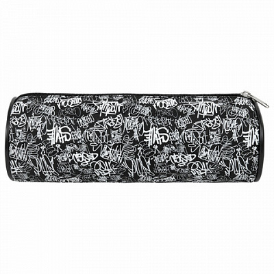 Пенал-косметичка BRAUBERG, Graffiti, черный, 20х7х7см, 272297