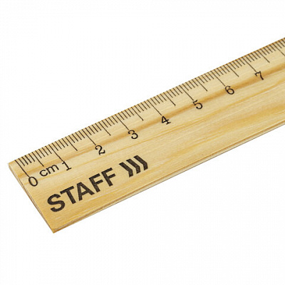 Линейка деревянная 15 см, STAFF, канадская сосна, 210797