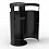 Урна уличная с пепельницей, кольцом для мешка, створка с замком, 955х455х455 мм, 70 литров, черная, "Метрополь-2"