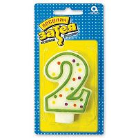 Свеча цифра "2" 7,6 см