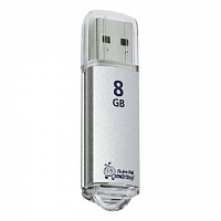 Флеш-диск 8 GB, SMARTBUY V-Cut, USB 2.0, металлический корпус, серебристый, SB8GBVC-S