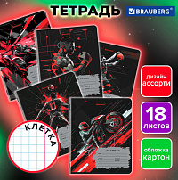 Тетрадь 18 л. BRAUBERG, клетка, обложка картон, MEN'S SPORT, 107294
