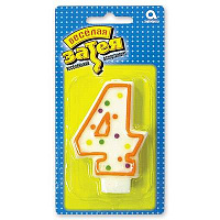 Свеча цифра "4" 7,6 см