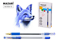 Ручка шариковая MAZARI GOLD 0,5 мм синяя с резиновым грипом, чернила на масляной основе  M 5739-70