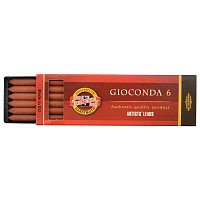 Сангина Koh-I-Noor "Gioconda", коричневая красная, стержень, 5,6мм, 6шт., пластик короб