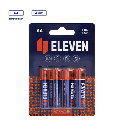 Батарейка Eleven AA (LR6) алкалиновая, BC4