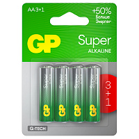 Батарейка GP Super G-Tech AA (LR6) 15A алкалиновая, BC4 (промо 3+1)