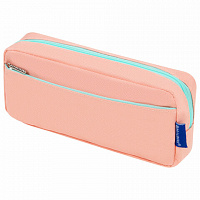 Пенал мягкий BRAUBERG PASTEL, 2 отделения, персиковый, 21х9,5х5см, 272274