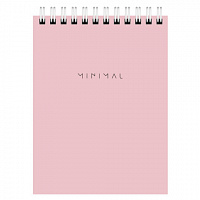Блокнот МАЛЫЙ ФОРМАТ А6 108х145мм, 40л, гребень, картон, клетка, BRAUBERG Minimal Pastel, 116429