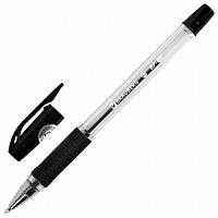 Ручка шариковая BRAUBERG "BP-GT", ЧЕРНАЯ, корпус прозрачный, стандартный узел 0,7 мм, линия письма 0,35 мм, 144006