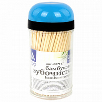 Зубочистки бамбуковые 200 штук в диспенсере, БЕЛЫЙ АИСТ, 607567