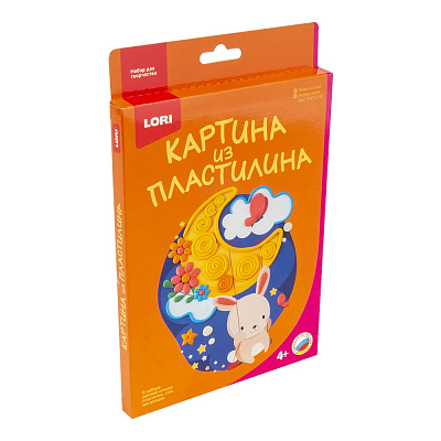 Картина из пластилина Зайка на луне LORI  пзпл010