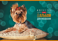 Альбом для рисования 40 листов скрепка А4 Hatber Любимые Питомцы бумага 100 г/м2 обложка мелованный картон  079741