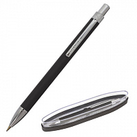 Ручка подарочная шариковая BRAUBERG "Allegro", СИНЯЯ, корпус черный с хромированными деталями, линия письма 0,5 мм, 143491