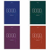 Тетрадь А4, 120 л., BRAUBERG, гребень, клетка, обложка твердая, "Good Luck", 404074