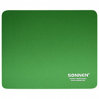 Коврик для мыши SONNEN "GREEN", резина + ткань, 220х180х3 мм, 513305