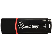 Флеш-диск 8 GB, SMARTBUY Crown, USB 2.0, черный, SB8GBCRW-K