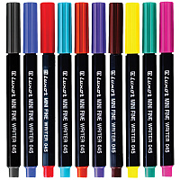 Набор капиллярных ручек Luxor "Mini Fine Writer 045" 10цв., 0,8мм, европодвес