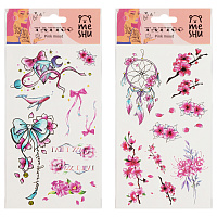 Наклейка-тату MESHU "Pink mood", 22*10см, инд. уп., европодвес