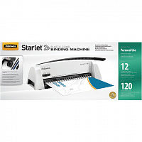 Переплетная машина для пластиковой пружины FELLOWES "STARLET 2+", пробивает до 12 л., сшивает до 120 л., FS-52279