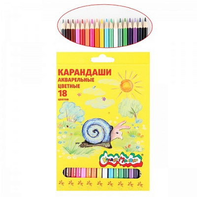 Карандаши цветные акварельные Каляка-Маляка 18 цветов  КАКМ18