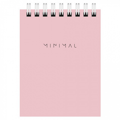 Блокнот МАЛЫЙ ФОРМАТ А7 75х105мм, 40л, гребень, картон, клетка, BRAUBERG Minimal Pastel, 116431