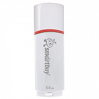 Флеш-диск 64 GB, SMARTBUY Crown, USB 2.0, белый, SB64GBCRW-W