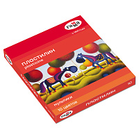 Пластилин Гамма "Мультики", 10 цветов, 200г, со стеком, картон. упаковка