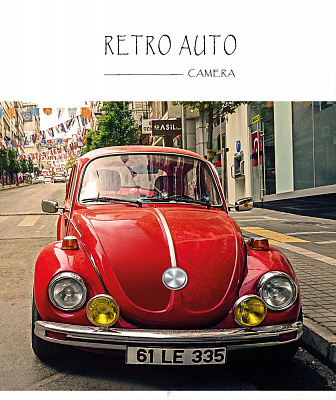 Блокнот А6 32 листа Тетрапром Retro Auto скрепка мелованная обложка  Б32М248
