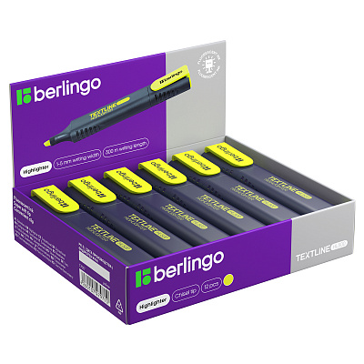 Текстовыделитель Berlingo "Textline HL500" желтый, 1-5мм
