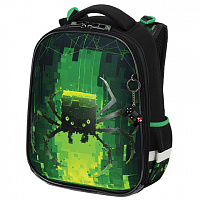 Ранец BRAUBERG PREMIUM, 2 отделения, с брелком, Digital spider, LED ЛАМПОЧКИ, 38х29х16 см, 273101