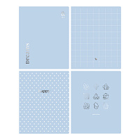 Тетрадь 80л., А5, клетка BG "Blue&silver", тиснение фольгой