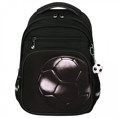 Рюкзак BRAUBERG PROFI, 2 отделения, с брелком, "Leather ball", 3D-панель, 36х27х19 см, 274416