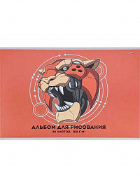 Альбом для рисования 40 листов скрепка А4 ПРОФ-ПРЕСС Механический тигр обложка офсет  40-3953