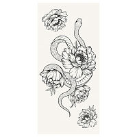 Наклейка-тату MESHU, "Snakes and flowers", 8*17см, инд. уп., европодвес