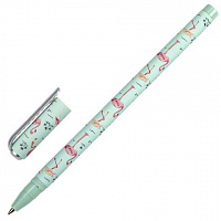 Ручка шариковая BRAUBERG SOFT TOUCH STICK "FLAMINGO", СИНЯЯ, мягкое покрытие, узел 0,7 мм, 143705