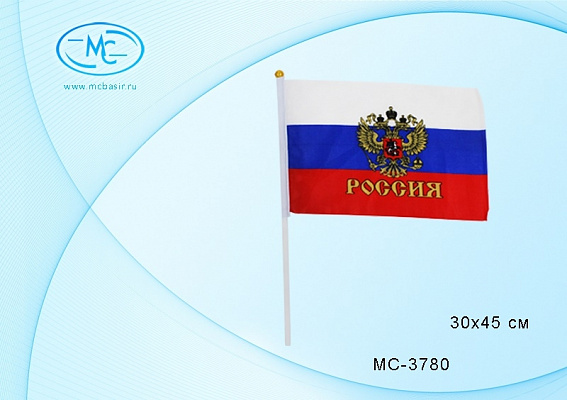 Флаг "Россия" 30*45 см с гербом MIRACULOUS