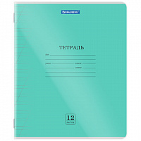 Тетрадь обложка пластик (прозрачный) 12л. косая линия, BRAUBERG Smart Cover, АССОРТИ (в спайке), 405024