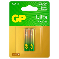 Батарейка GP Ultra G-Tech AAA (LR03) 24AU алкалиновая, BC2