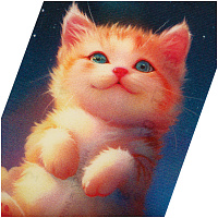 Закладка для книг 3D с линейкой, 150*55мм, ArtSpace "Cute kitten", декоративный шнурок